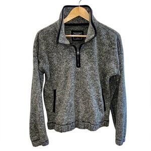 NEW Abercrombie & Fitch Cozy Fleece 1/4 Zip Pullover Sweater Charcoal Grey